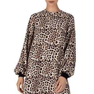 NWOT ATM Leopard Print Silk Charmeuse Mini Dress